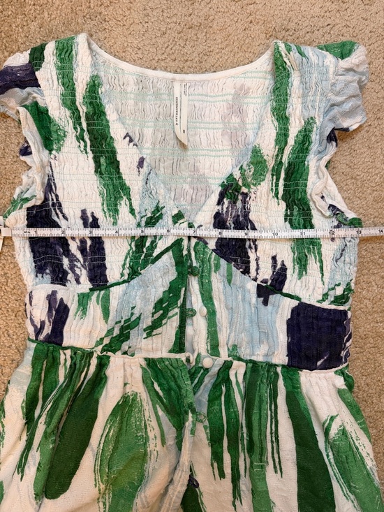 Anthropologie The Peregrine Midi Dress Cotton Watercolor Size XXS - Picture 7 of 10